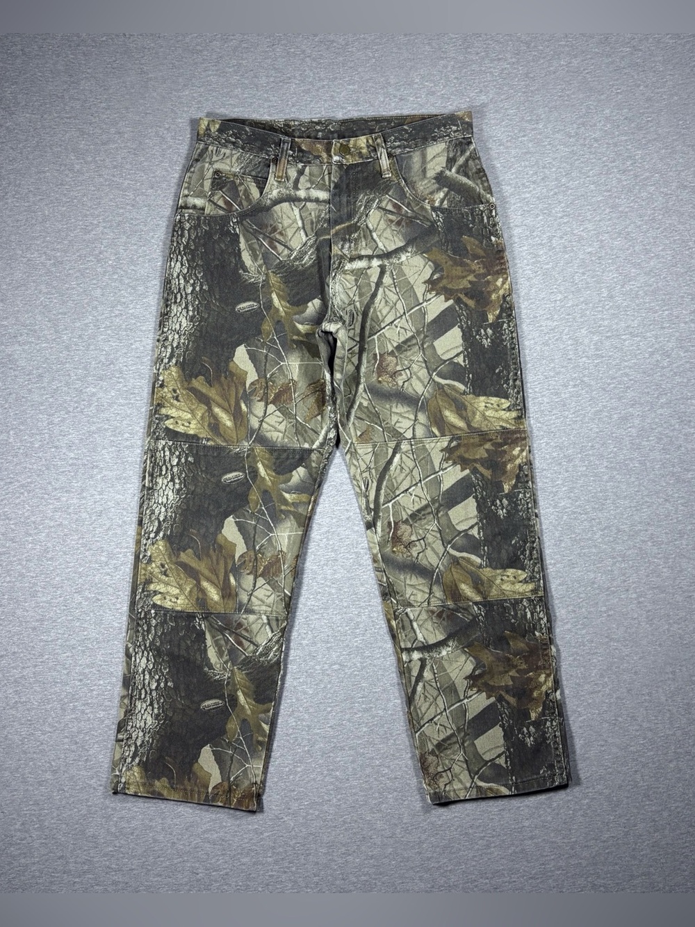 Vintage Wrangler Camo Double Knee Jeans Mens 32x29 Realtree Hardwoods Y2K Grunge